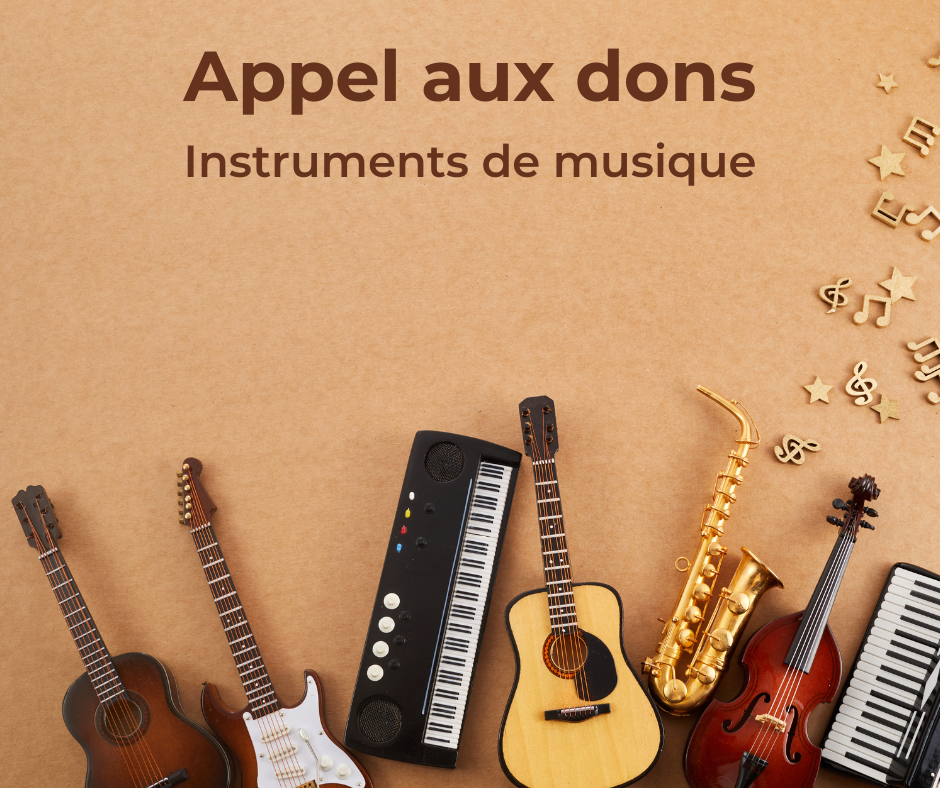 affiche appel aux dons d'instruments de musiques