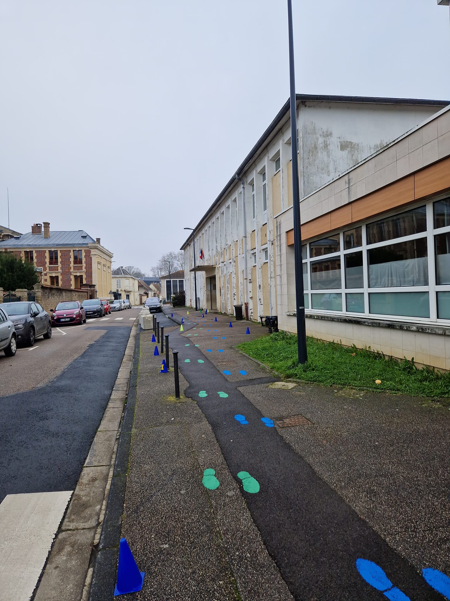 traces de pas colorés
